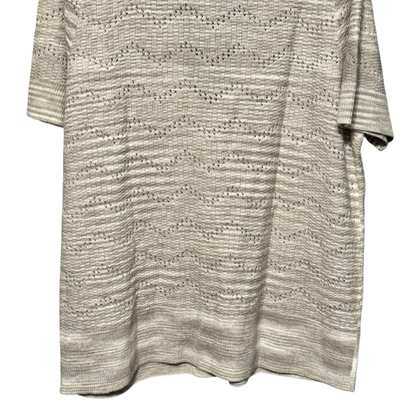 Torrid Pointelle Cardigan V-Neck Short Sleeve Oatmeal Button Sweater Cardigan 3X - Picture 11 of 15